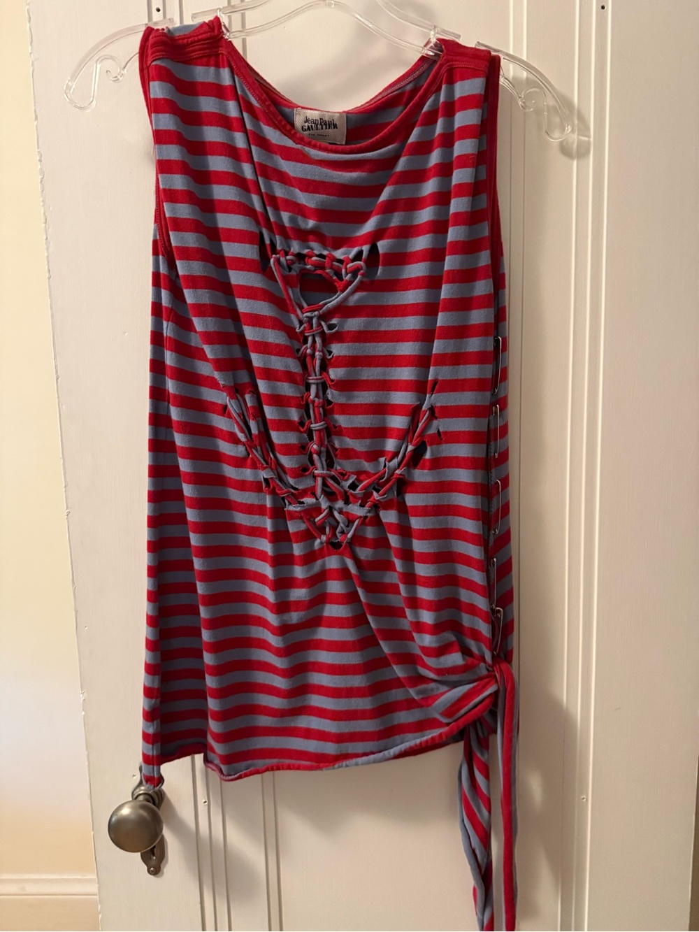 Jean Paul Gaultier x Target Red Light Blue Striped Anchor Top
